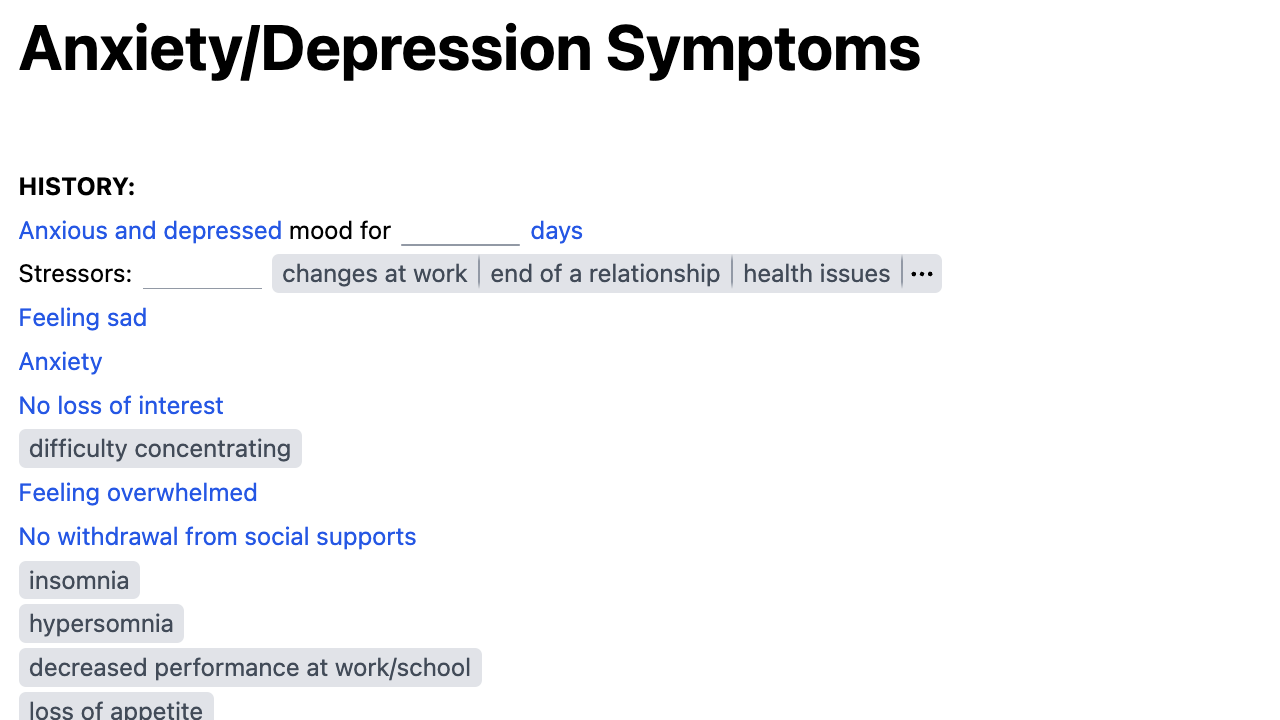 Anxiety/Depression Symptoms